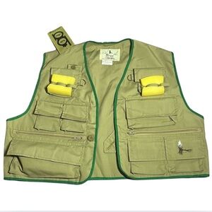 Vintage Bob Allen Wulff Fishing Apparel Vest XL Green Fishing Tackle Vest 1970s